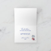 母の娘うさぎと鳥の母の日のカード カード (内部)