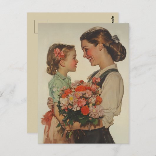 母の娘が特別な瞬間を共有 ポストカード (正面/裏面)