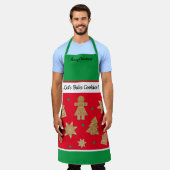 母の娘のジンガーカスタムブレッドクリスマス エプロン (着用した状態)