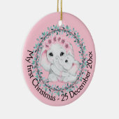 母の娘の初めてのクリスマス写真象 セラミックオーナメント (右)