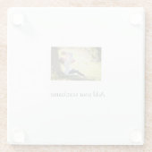 母の娘の家族の写真を追加の名前の写真文字 ガラスコースター (裏面)