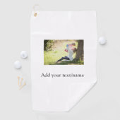 母の娘の家族の写真を追加の名前の写真文字 ゴルフタオル (インサイチュ)