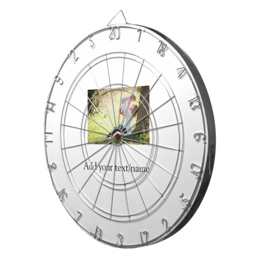 母の娘の家族の写真を追加の名前の写真文字 ダーツボード (正面右)