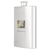 母の娘の家族の写真を追加の名前の写真文字 フラスク (左)