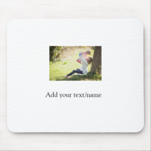 母の娘の家族の写真を追加の名前の写真文字 マウスパッド