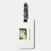母の娘の家族の写真を追加の名前の写真文字 ラゲッジタグ (裏面縦)