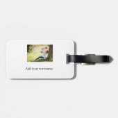 母の娘の家族の写真を追加の名前の写真文字 ラゲッジタグ (裏面横)