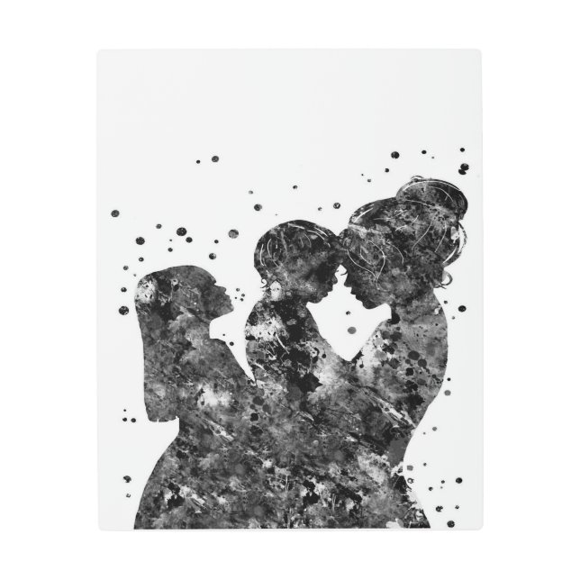 母の娘の息子ギフト、家族の誕生日ギフトアイディア メタルプリント (正面)