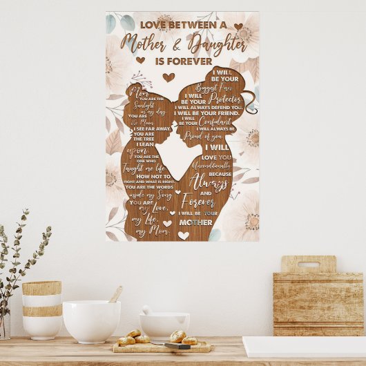母の娘の愛、母の日の贈り物 ポスター (キッチン)