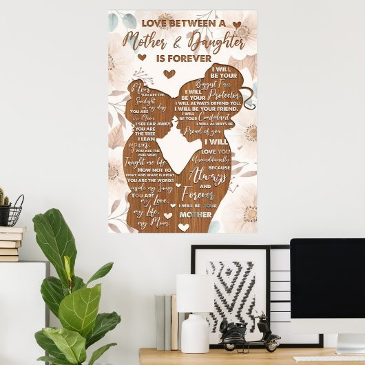 母の娘の愛、母の日の贈り物 ポスター (ホームオフィス)