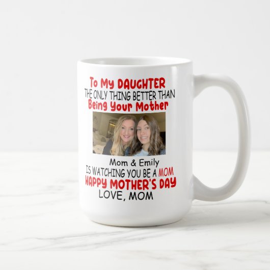 母の娘への娘の母の日の贈り物 コーヒーマグカップ (右)