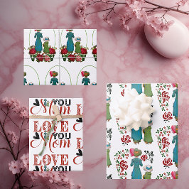 母の娘デュオレッドローゼラブママフローラ ラッピングペーパーシート