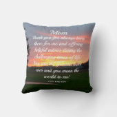 母の娘ラブレターの夕日パーソナライズされた クッション (裏面)