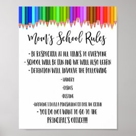 母の学校の規則、ホームスクールの規則、規おもしろい則 ポスター