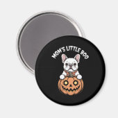 母の小さなブブルドッグフランスのハロー マグネット (正面/裏面)