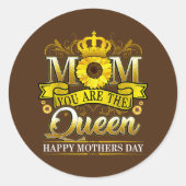 母の幸せな日あなたは太陽と女王である ラウンドシール (正面)