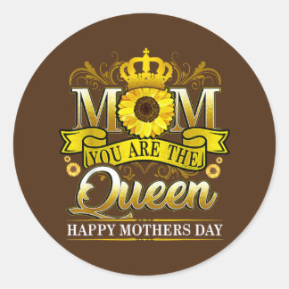 母の幸せな日あなたは太陽と女王である ラウンドシール