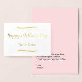 母の幸せな日が姉の金ゴールドへエレガント 箔カード (ディスプレー)