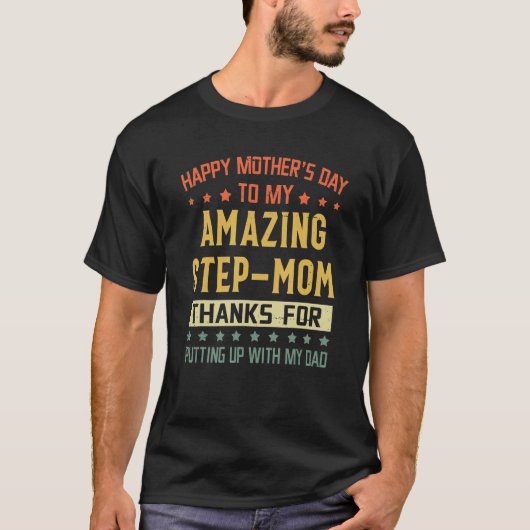 母の幸せな日が母の驚くべき一歩 Tシャツ (正面)
