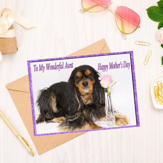 母の幸せな日に私の叔母の犬のカード カード