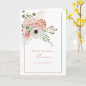 母の幸せな日の私の姪のパステル素朴花 カード (黄色い花)