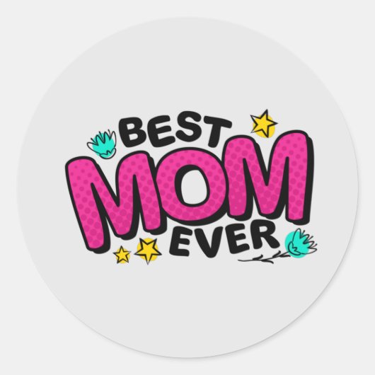 母の幸せな日最高のはいつも ラウンドシール (正面)