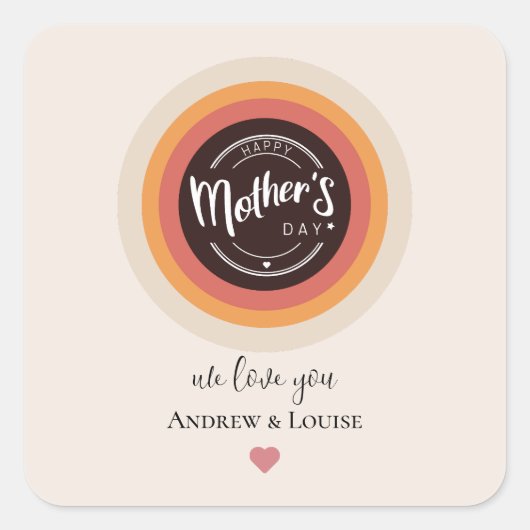 母の幸せな日 スクエアシール (正面)