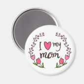 母の幸せな母の日が大好き |マグネット マグネット (正面/裏面)