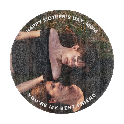 母の幸せな母の日最高の友人写真 カッティングボード (正面)