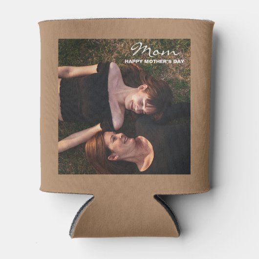 母の幸せな母の日最高の友人写真 缶クーラー (正面)