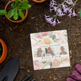 母の庭石 |フローラ3枚のコラージュ ストーンコースター