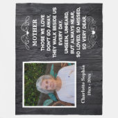 母の引用文カスタム写真と名前 フリースブランケット (正面)