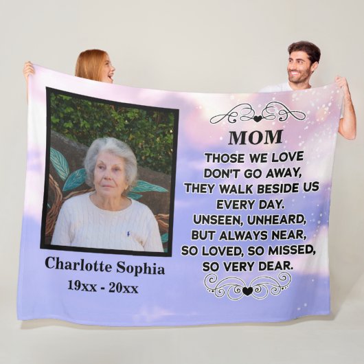 母の引用文カスタム写真と名前 フリースブランケット (インサイチュ)