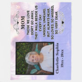 母の引用文カスタム写真と名前 フリースブランケット (正面)