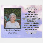 母の引用文カスタム写真と名前 フリースブランケット (正面(横))