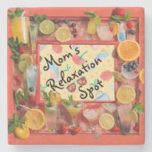 「母の弛緩スポット」大理石ストーンコースター ストーンコースター (正面)