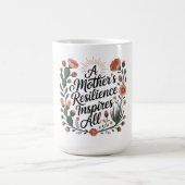 母の強い精神に感動する コーヒーマグカップ (中央)