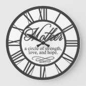 母の強さと愛の輪 ラージ壁時計 (正面)