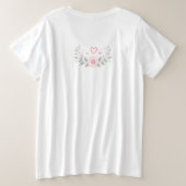 母の心と家 | かわいいフラワーマザーズデイTシャツ プラスサイズTシャツ (デザイン裏面)