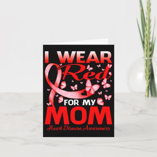 母の心臓病の意識向上のため赤を身に着けています カード (正面)