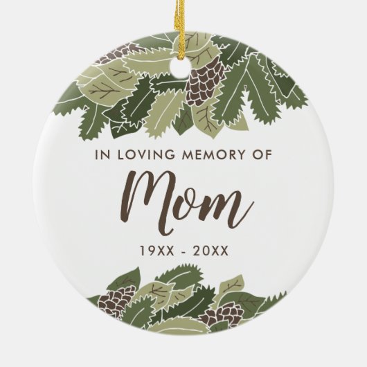 母の思い出を愛パーソナライズされたして セラミックオーナメント (裏面)