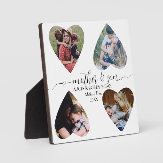 母の息子スクリプトラブ記念ギフトコラージュ フォトプラーク (正面)