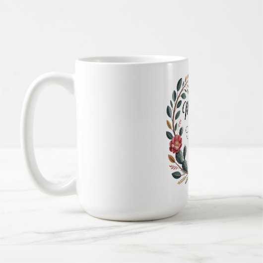 母の愛が壊れた心を癒す コーヒーマグカップ (左)