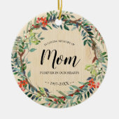 母の愛する思い出に素朴リース記念 セラミックオーナメント (正面)