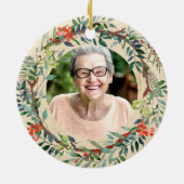 母の愛する思い出に素朴リース記念 セラミックオーナメント (裏面)