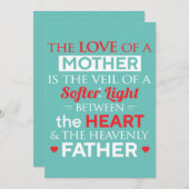 母の愛は柔らかい命のベール 案内状 (正面/裏面)