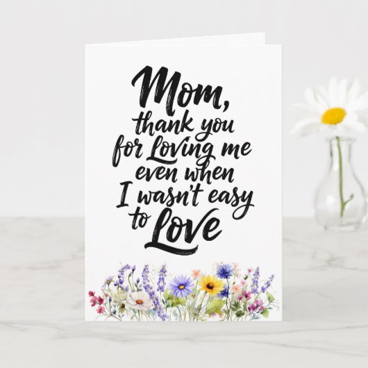 母の愛は水彩画の野の花のように優しく私を包み込む カード (小さな植物)