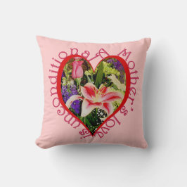 母の愛は無条件 Pretty Floral ハート クッション