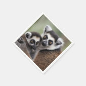 **「母の愛：ミイラとベビーのキツネザル」 スタンダードカクテルナプキン (角)