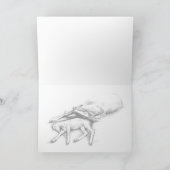 "母の愛"眠る馬と馬の挨拶 カード (内部)